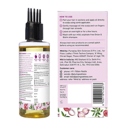 Plum Onion Hair Growth Oil For Hair Fall Control With Bhringraj Oil