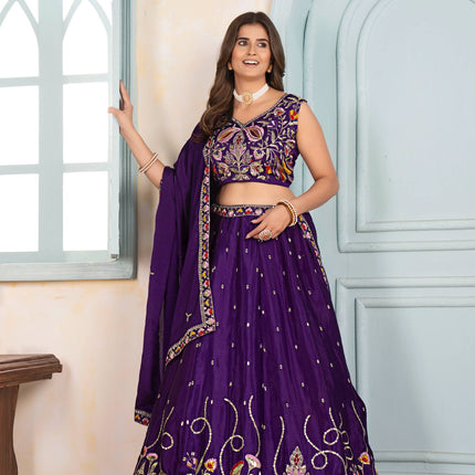 Lehenga Mart Designer Bollywood Style Wedding Wear Lehenga Choli - Purple