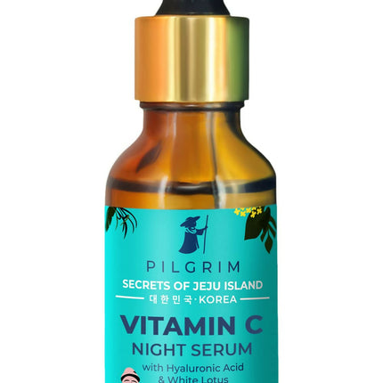 Pilgrim Korean Vitamin C Night Serum for glowing skin with Hyaluronic acid & White Lotus
