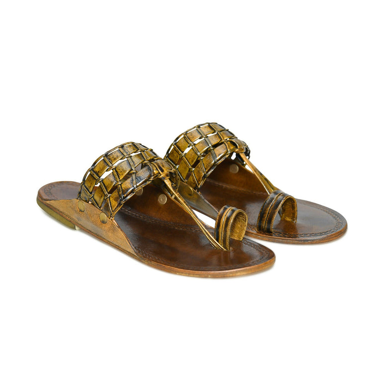 Stepsoft Men’S Brown Kolhapuri Slippers – Traditional Leather Party Footwear