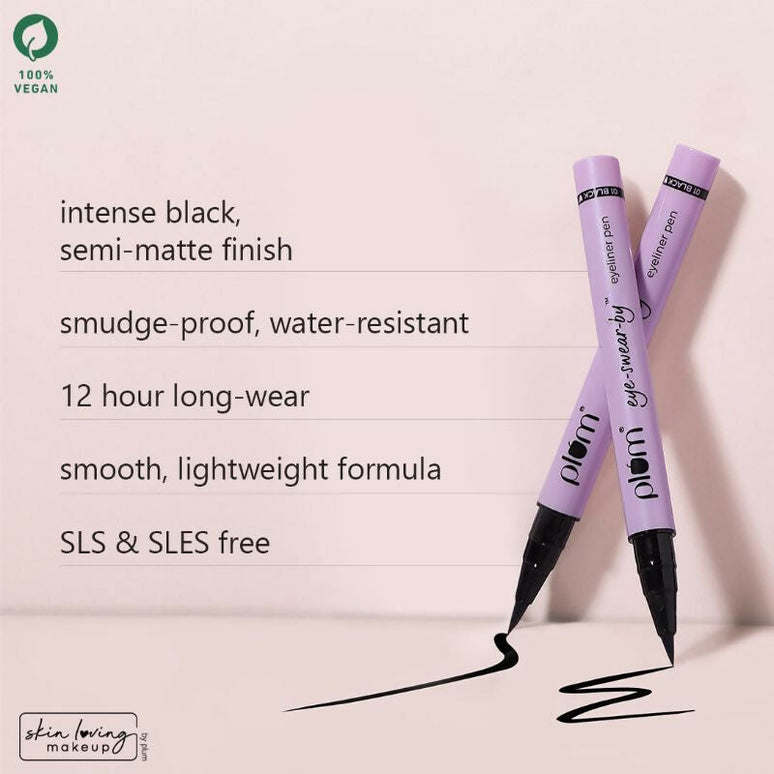 Plum Eye-Swear-By Eyeliner Pen - 01 Black