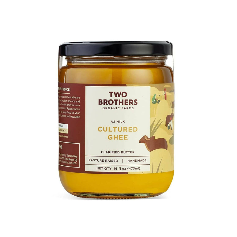 Two Brothers Organic Farms - A2 Ghee Cultured Cow Desi Ghee | 100% Pure and Natural - Desi Ghee - Highly Nutritious - Boost Immunity & Energy