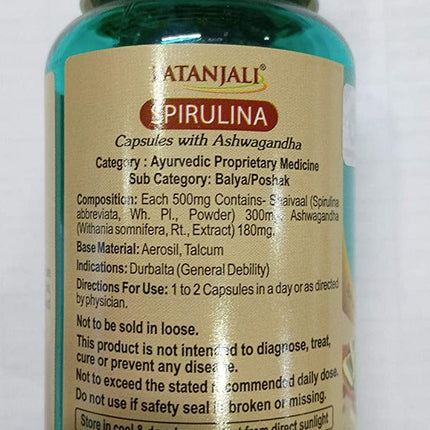 Patanjali Spirulina Capsules with Ashwagandha