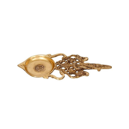 eCraftIndia Gold-Toned Carved Diya