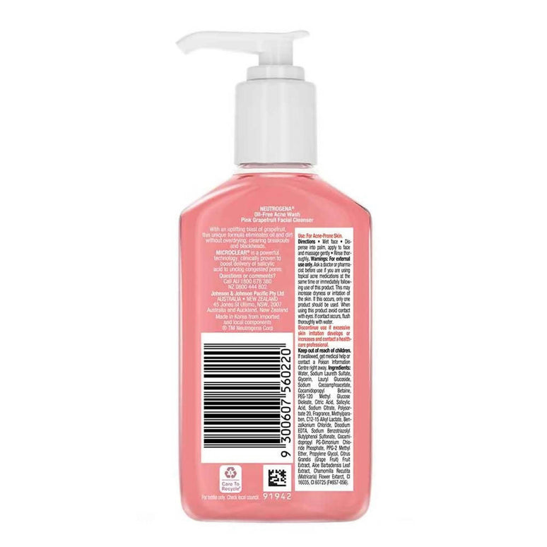 Neutrogena Oil-Free Acne Wash Pink Grapefruit Facial Cleanser