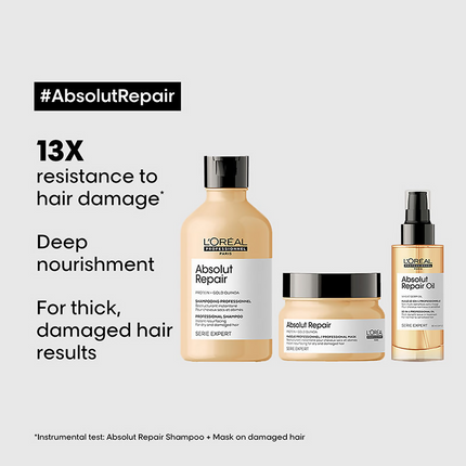 L'Oreal Professionnel Absolut Repair Shampoo, Hair Mask & Hair Serum, Serie Expert