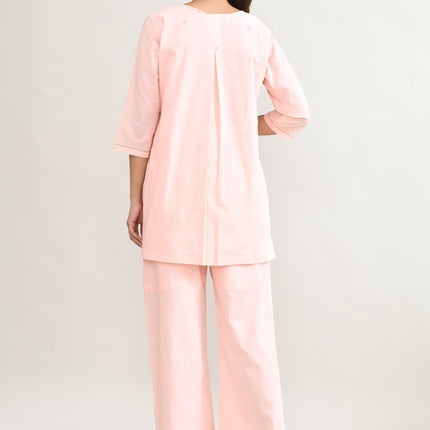 Joban Fashion Peach Pink Cotton Coord Set
