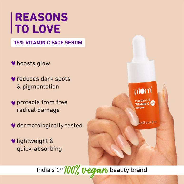 Plum Glow & Clarify Serum Travel Combo - 15% Vitamin C + 10% Niacinamide Face Serum