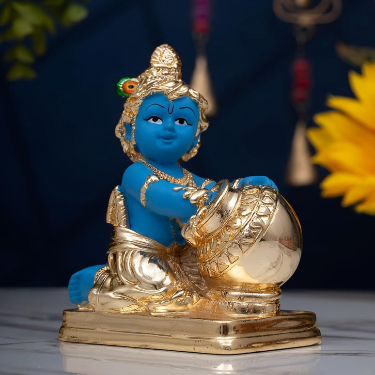 Idolkart Pure 999 Gold Coated Lord Krishna Idol