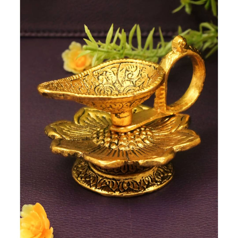 Spillbox Gold-Toned Brass Aishwarya Diya Pooja Essential