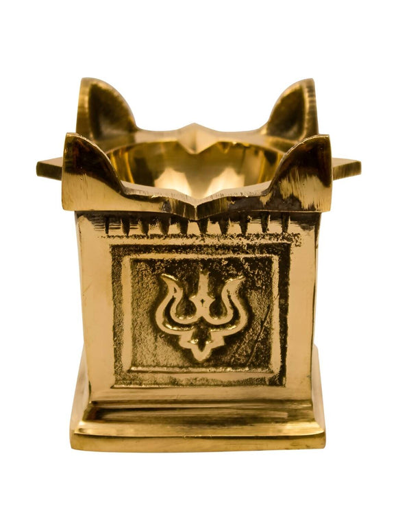 Spillbox Gold-Toned Brass Tulasi Deep Pooja Essential