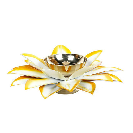 CraftVatika Gold-Toned Lotus Shaped Diya For Pooja