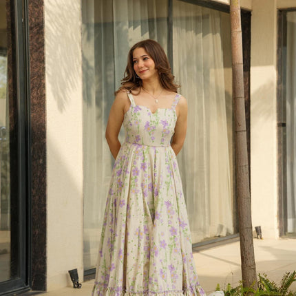 Rivasha Fashion Women Rayon Floral Print Anarkali Gown - MultiColor