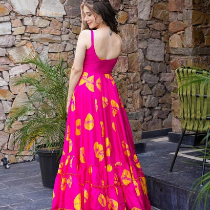 Rivasha Fashion Women Rayon Floral Print Anarkali Gown - MultiColor