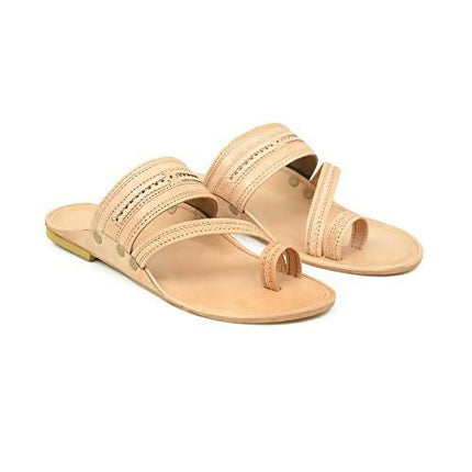 Stepsoft Men Natural Leather Kolhapuri Chappals – Ethnic Footwear For Festive Wear