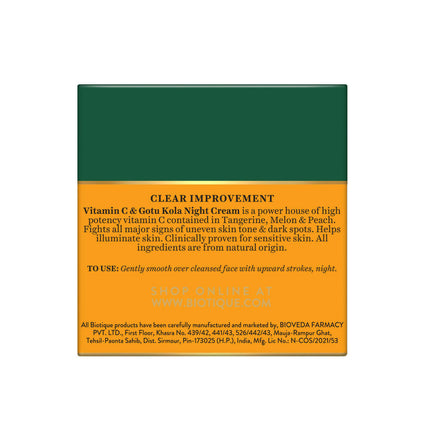 Biotique Advanced Organics Clear Improvement Vitamin C & Gotu Kola Night Cream