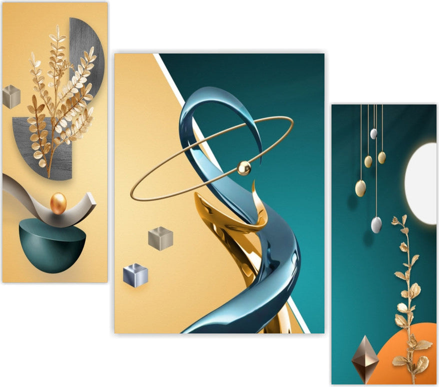 Tehzeeb Creations Set Of 3 Digital Wall Painting