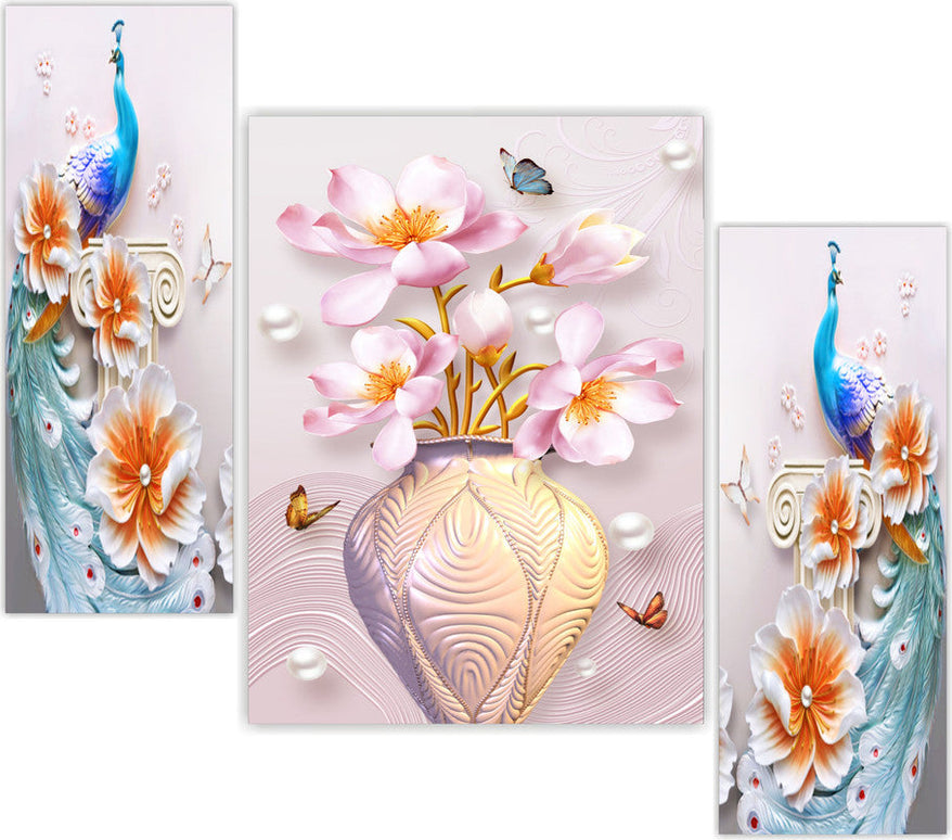Tehzeeb Creations Set Of 3 Digital Wall Painting