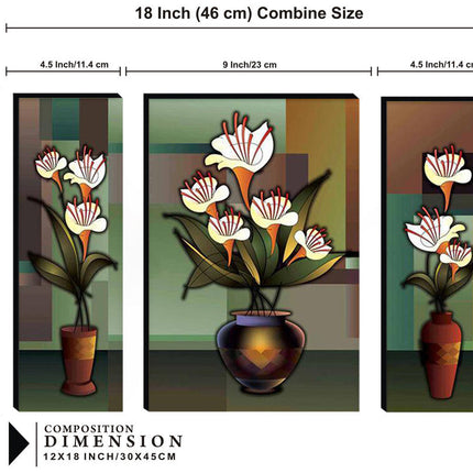 Tehzeeb Creations Set Of 3 Digital Wall Painting