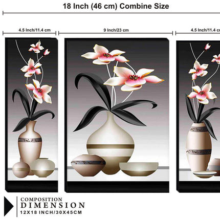 Tehzeeb Creations Set Of 3 Digital Wall Painting