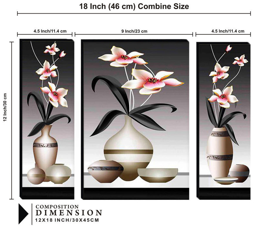 Tehzeeb Creations Set Of 3 Digital Wall Painting