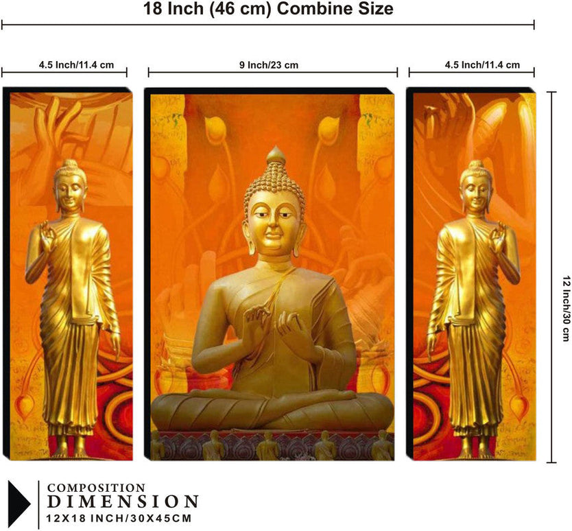 Tehzeeb Creations Set Of 3 Digital Wall Painting