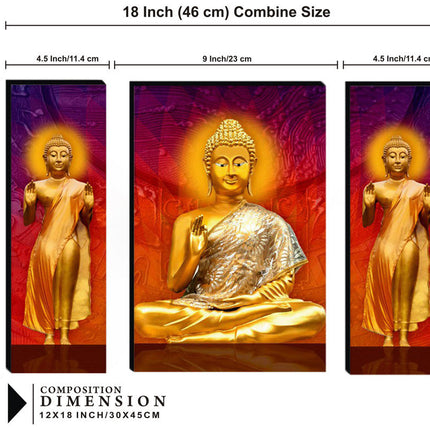 Tehzeeb Creations Set Of 3 Digital Wall Painting