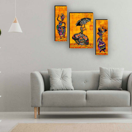 Tehzeeb Creations Set Of 3 Digital Wall Painting