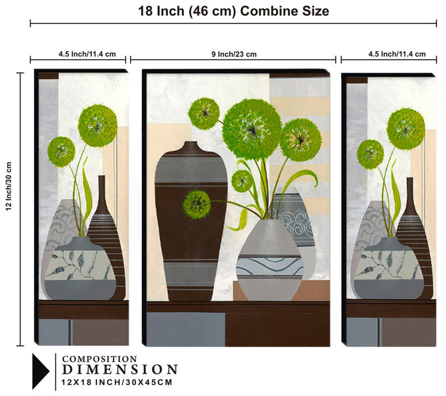 Tehzeeb Creations Set Of 3 Digital Wall Painting