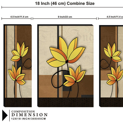 Tehzeeb Creations Set Of 3 Digital Wall Painting