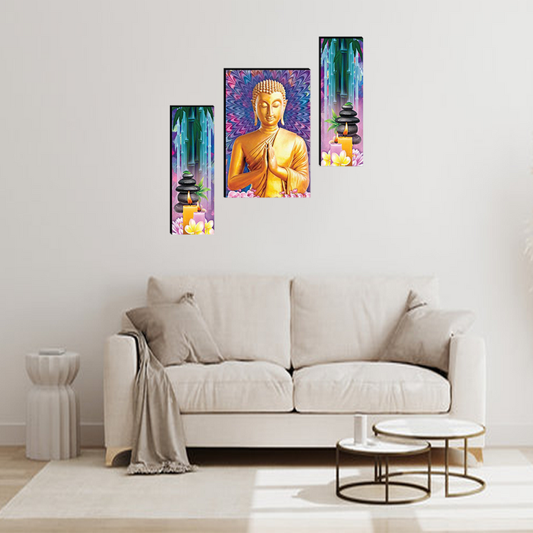 Tehzeeb Creations Set Of 3 Digital Wall Painting