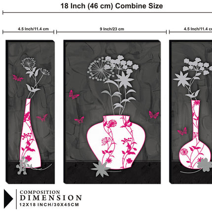 Tehzeeb Creations Set Of 3 Digital Wall Painting