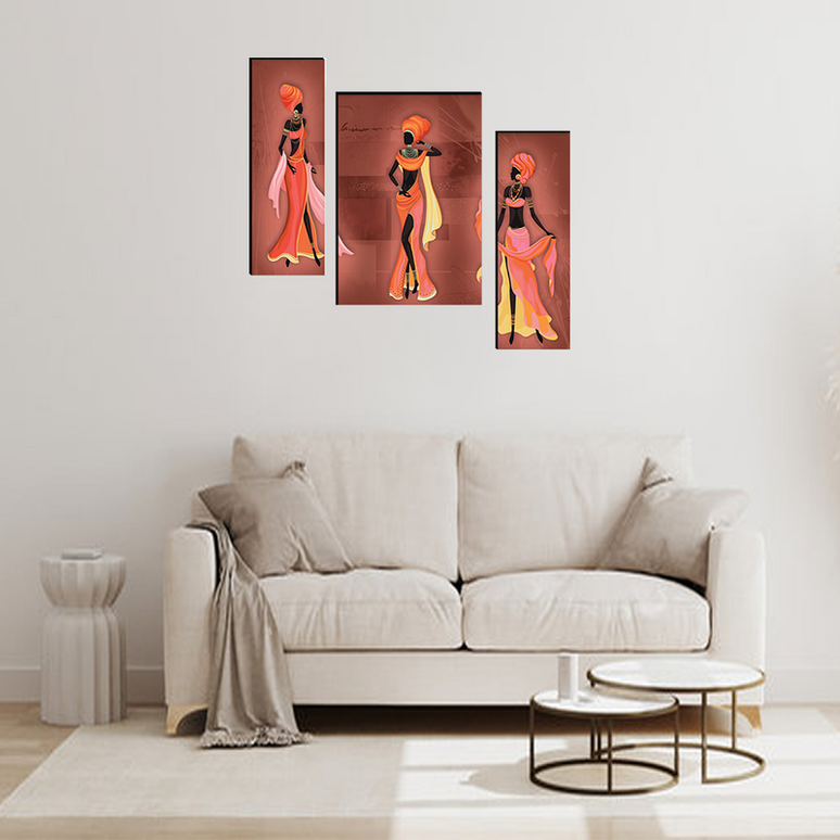 Tehzeeb Creations Set Of 3 Digital Wall Painting