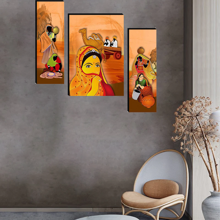 Tehzeeb Creations Set Of 3 Digital Wall Painting