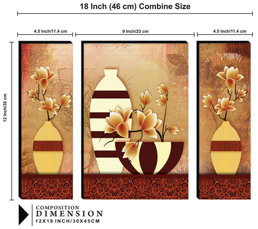 Tehzeeb Creations Set Of 3 Digital Wall Painting