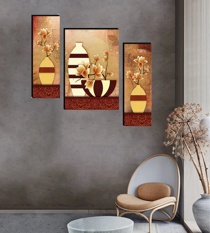 Tehzeeb Creations Set Of 3 Digital Wall Painting