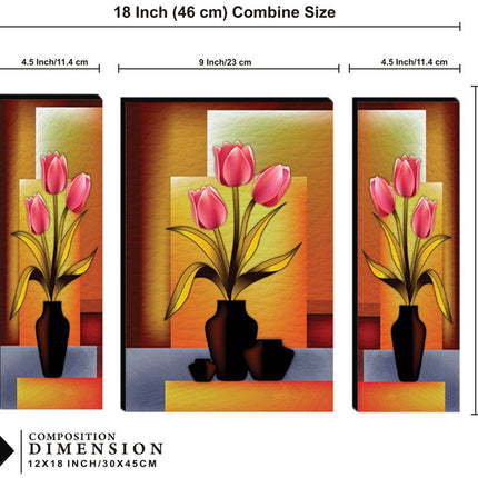 Tehzeeb Creations Set Of 3 Digital Wall Painting