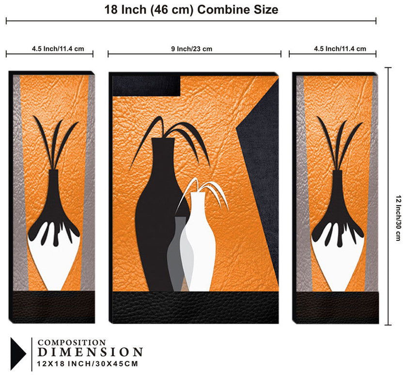 Tehzeeb Creations Set Of 3 Digital Wall Painting