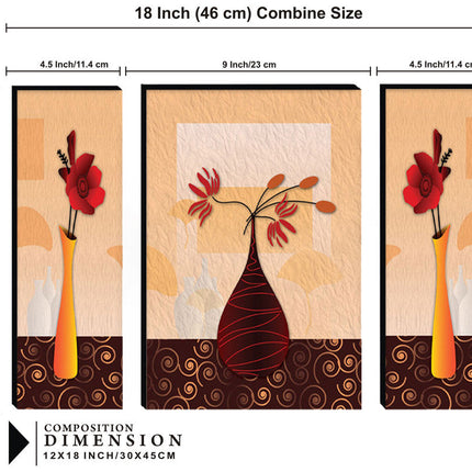 Tehzeeb Creations Set Of 3 Digital Wall Painting