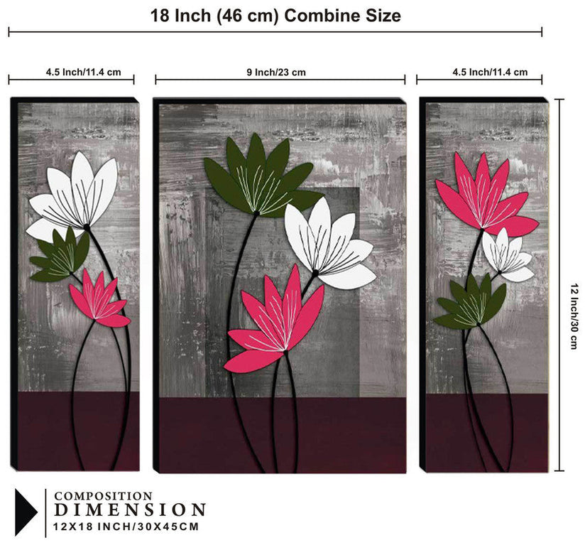 Tehzeeb Creations Set Of 3 Digital Wall Painting