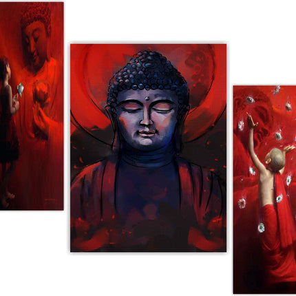 Tehzeeb Creations Set Of 3 Digital Wall Painting