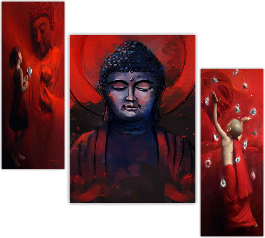 Tehzeeb Creations Set Of 3 Digital Wall Painting