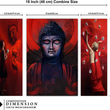 Tehzeeb Creations Set Of 3 Digital Wall Painting