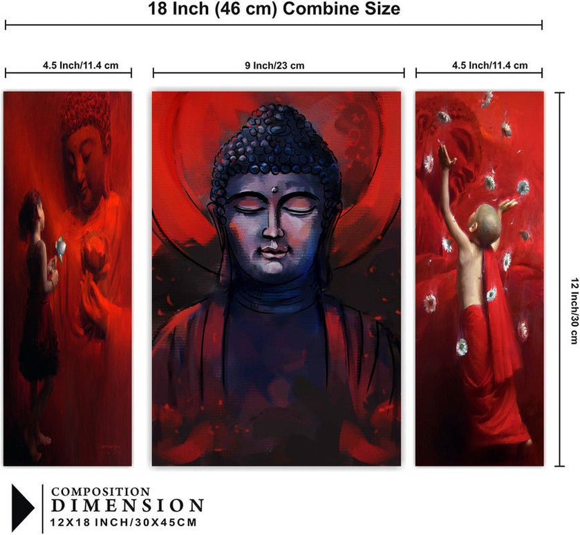 Tehzeeb Creations Set Of 3 Digital Wall Painting