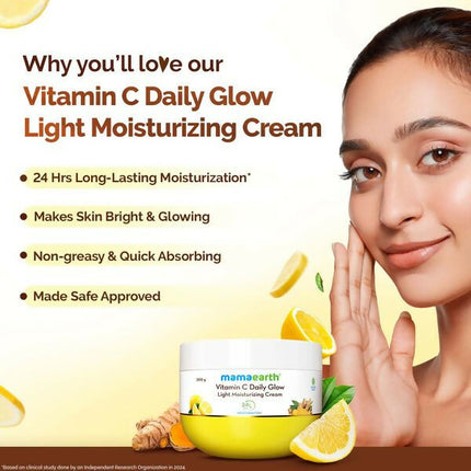 Mamaearth Vitamin C Daily Glow Light Moisturizing Cream with Turmeric & Vitamin C For Skin Brightening