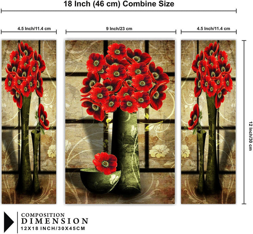 Tehzeeb Creations Set Of 3 Digital Wall Painting