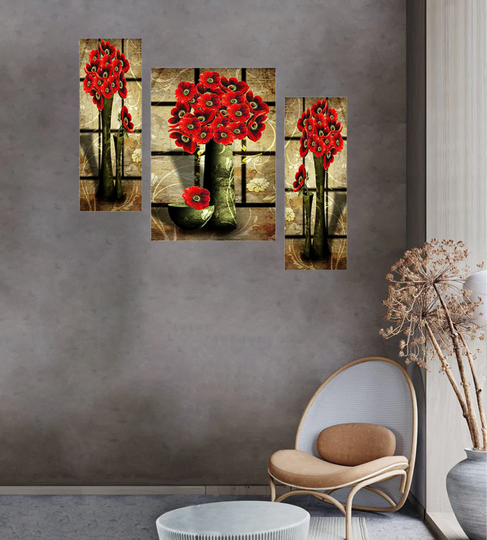 Tehzeeb Creations Set Of 3 Digital Wall Painting