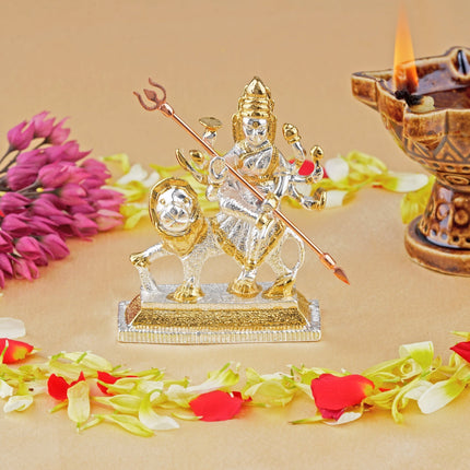 Estele Gold-Polished Religious goddess Durga Ma Idol for Pooja & Car decor