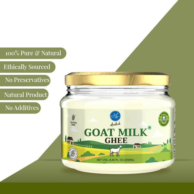 Aadvik A2 Goat Milk Ghee with Ayurvedic Benefits | 100% Pure & Natural Goat Milk Ghee | From Grass Fed Goat A2 Milk