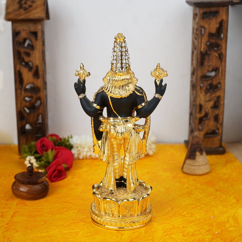 Sri Rudra Gold & Silver Polished Balaji 8'' With Diamond (SR 00221)